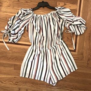 Boutique Off-the-shoulder Striped Jumper